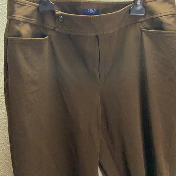 Chaps Women Brown Office/Work Cotton Blend Pants Size 16W - Picture 4 of 5